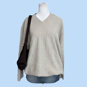 cream beige vintage y2k lightweight  sweater indie skate basic